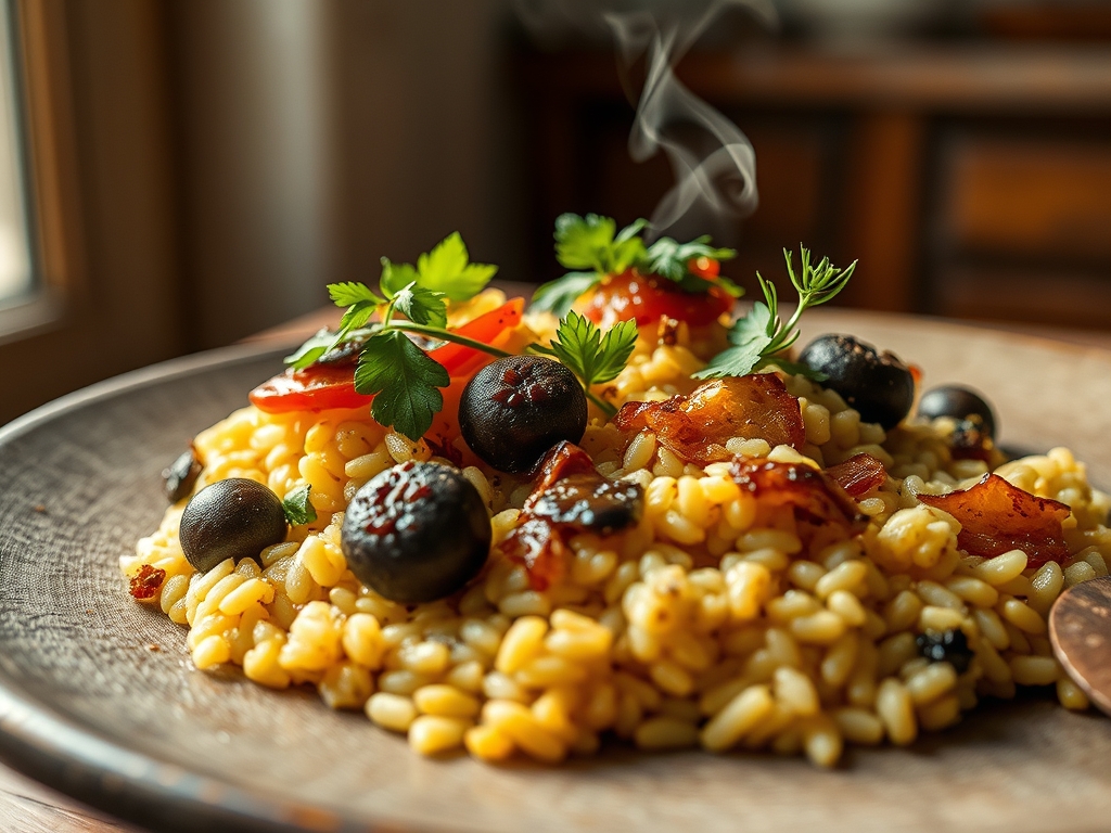 Arroz de amêijoas e coentros