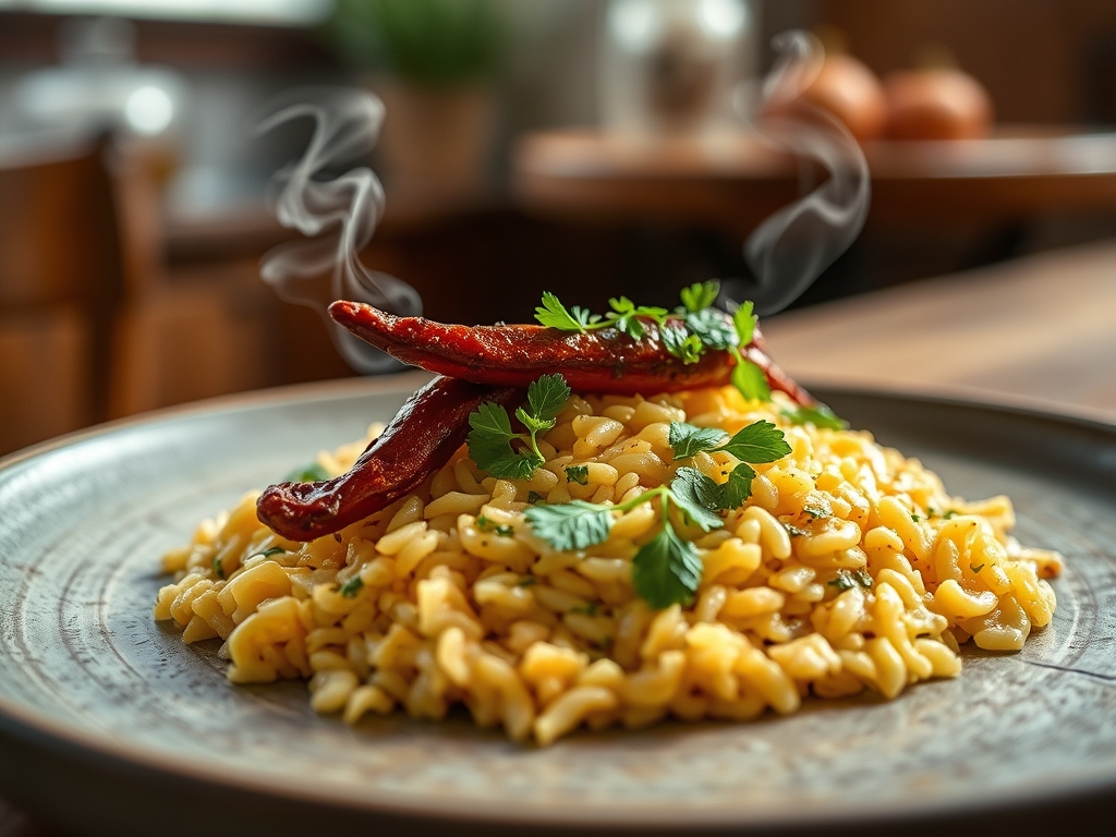 Arroz de grelos e chouriço de fumeiro