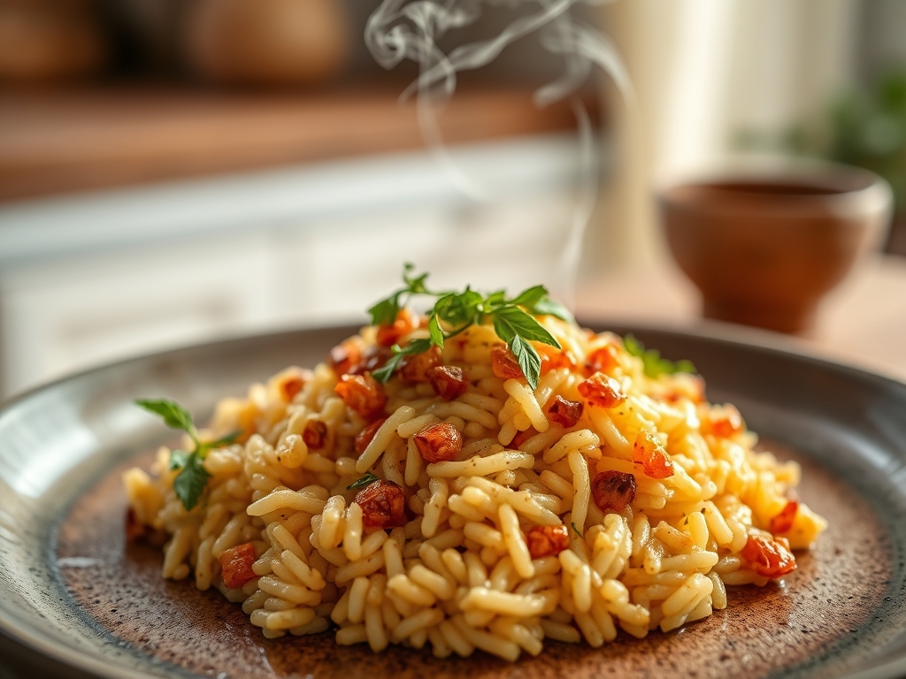 Arroz de perdiz e cogumelos