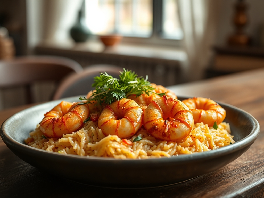 Arroz de tamboril e gambas XL