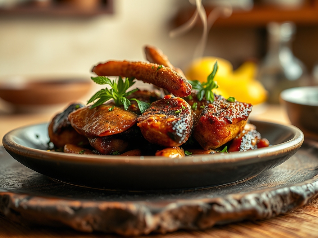 Cabrito assado no forno de barro