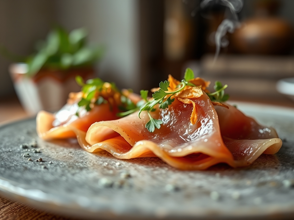 Carpaccio de polvo com trufa