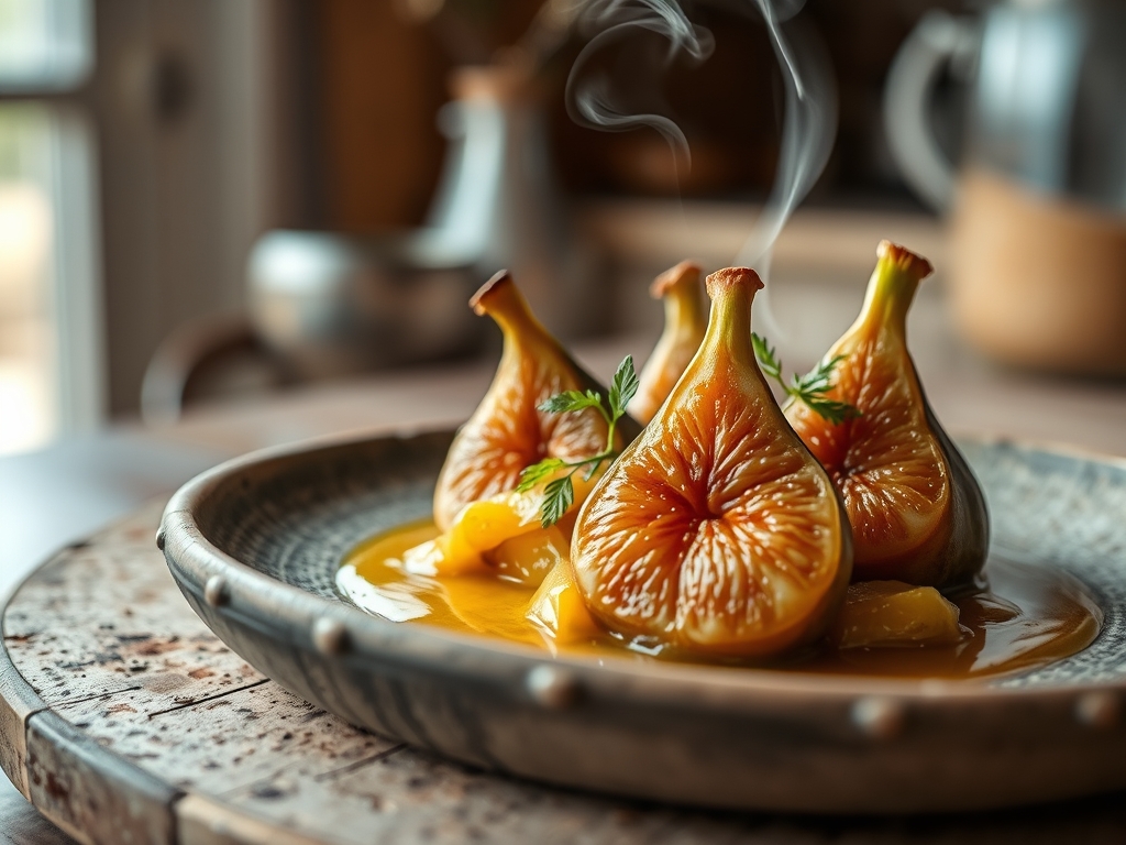 Figos com queijo de cabra e mel