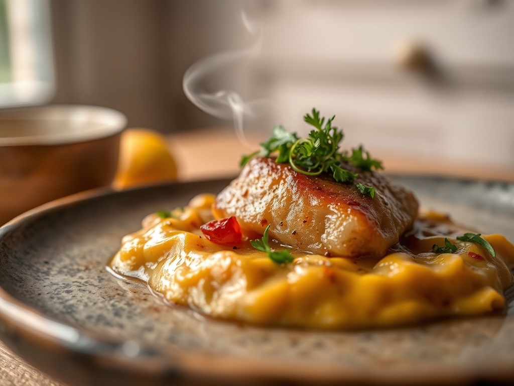 Raia com molho de pitau gourmet