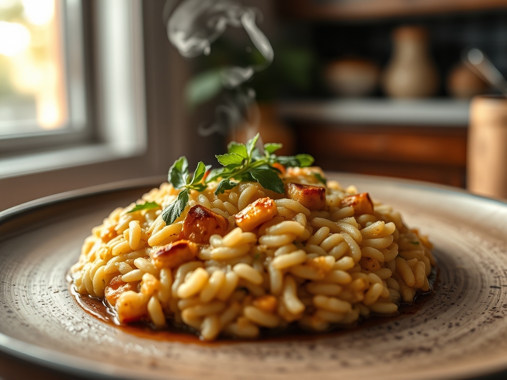Risoto de açafrão e ouro comestível